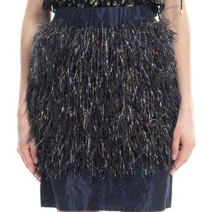 NWT $500+ PAUW FEATHER-LIKE Skirt Size 1 or 28 US SILK BLEND PARTY FORMAL LUXURY